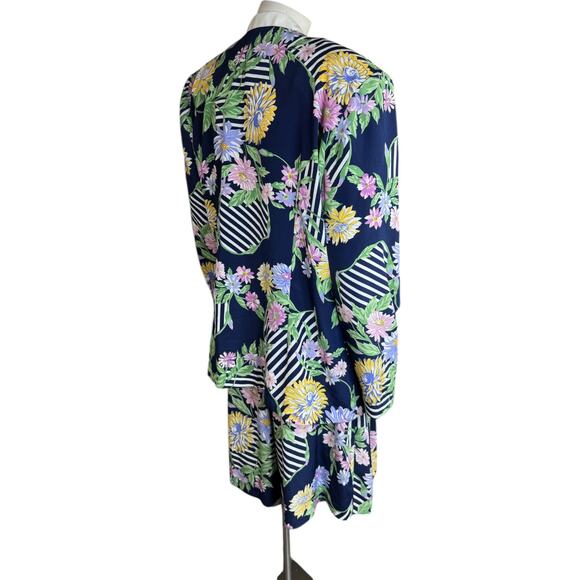 Leslie Fay VINTAGE 2-Piece Blazer & Romper Set Size 14 Blue Floral NWT - Picture 10 of 16